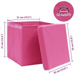 vidaXL Cutii depozitare cu capace 10 buc. roz, 32x32x32 cm, textil vidaXL Cutii depozitare cu capace 10 buc. roz, 32x32x32 cm, textil