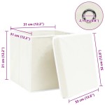 vidaXL Cutii depozitare cu capace 4 buc. alb, 32x32x32 cm, textil vidaXL Cutii depozitare cu capace 4 buc. alb, 32x32x32 cm, textil