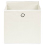 vidaXL Cutii depozitare, 10 buc., alb, 32x32x32 cm, textil vidaXL Cutii depozitare, 10 buc., alb, 32x32x32 cm, textil