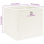 vidaXL Cutii depozitare, 10 buc., alb, 32x32x32 cm, textil vidaXL Cutii depozitare, 10 buc., alb, 32x32x32 cm, textil