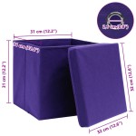 vidaXL Cutii depozitare cu capace 4 buc. violet, 32x32x32 cm, textil vidaXL Cutii depozitare cu capace 4 buc. violet, 32x32x32 cm, textil
