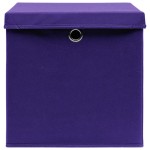 vidaXL Cutii depozitare cu capace 10 buc. violet, 32x32x32 cm, textil vidaXL Cutii depozitare cu capace 10 buc. violet, 32x32x32 cm, textil