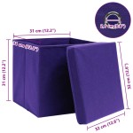 vidaXL Cutii depozitare cu capace 10 buc. violet, 32x32x32 cm, textil vidaXL Cutii depozitare cu capace 10 buc. violet, 32x32x32 cm, textil