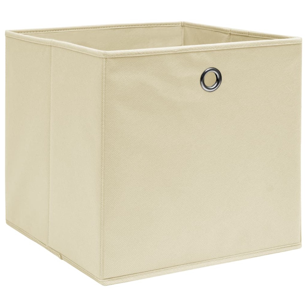 vidaXL Cutii de depozitare, 4 buc., crem, 32x32x32 cm, textil