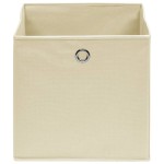 vidaXL Cutii de depozitare, 4 buc., crem, 32x32x32 cm, textil vidaXL Cutii de depozitare, 4 buc., crem, 32x32x32 cm, textil