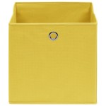 vidaXL Cutii depozitare, 10 buc., galben, 32x32x32 cm, textil vidaXL Cutii depozitare, 10 buc., galben, 32x32x32 cm, textil