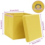 vidaXL Cutii depozitare cu capace 10 buc. galben, 32x32x32 cm, textil vidaXL Cutii depozitare cu capace 10 buc. galben, 32x32x32 cm, textil