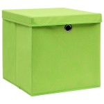 vidaXL Cutii depozitare cu capace 4 buc. verde, 32x32x32 cm, textil vidaXL Cutii depozitare cu capace 4 buc. verde, 32x32x32 cm, textil