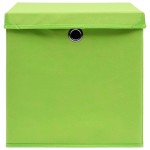 vidaXL Cutii depozitare cu capace 4 buc. verde, 32x32x32 cm, textil vidaXL Cutii depozitare cu capace 4 buc. verde, 32x32x32 cm, textil