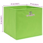 vidaXL Cutii depozitare, 10 buc., verde, 32x32x32 cm, textil vidaXL Cutii depozitare, 10 buc., verde, 32x32x32 cm, textil
