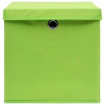 vidaXL Cutii depozitare cu capace 10 buc. verde, 32x32x32 cm, textil vidaXL Cutii depozitare cu capace 10 buc. verde, 32x32x32 cm, textil