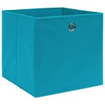 vidaXL Cutii de depozitare, 4 buc., bleu, 32x32x32 cm, textil vidaXL Cutii de depozitare, 4 buc., bleu, 32x32x32 cm, textil