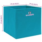 vidaXL Cutii de depozitare, 4 buc., bleu, 32x32x32 cm, textil vidaXL Cutii de depozitare, 4 buc., bleu, 32x32x32 cm, textil