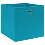 vidaXL Cutii de depozitare, 10 buc., bleu, 32x32x32 cm, textil vidaXL Cutii de depozitare, 10 buc., bleu, 32x32x32 cm, textil