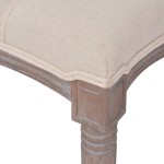 vidaXL Bancă, alb crem, 59.1"x15.7"x18.9", țesătură și lemn masiv