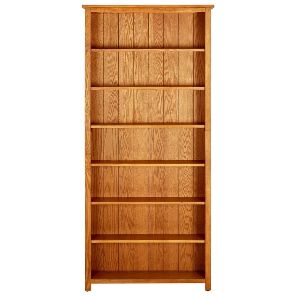 vidaXL Bibliotecă cu 7 rafturi, 90 x 22,5 x 200 cm, lemn masiv stejar