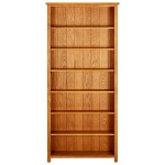 vidaXL Bibliotecă cu 7 rafturi, 90 x 22,5 x 200 cm, lemn masiv stejar