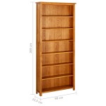 vidaXL Bibliotecă cu 7 rafturi, 90 x 22,5 x 200 cm, lemn masiv stejar