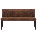 vidaXL Bancă, maro, 148,5 cm, velur ecologic