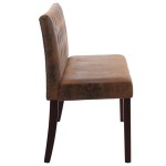 vidaXL Bancă, maro, 148,5 cm, velur ecologic