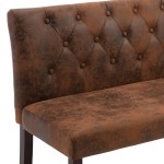 vidaXL Bancă, maro, 148,5 cm, velur ecologic