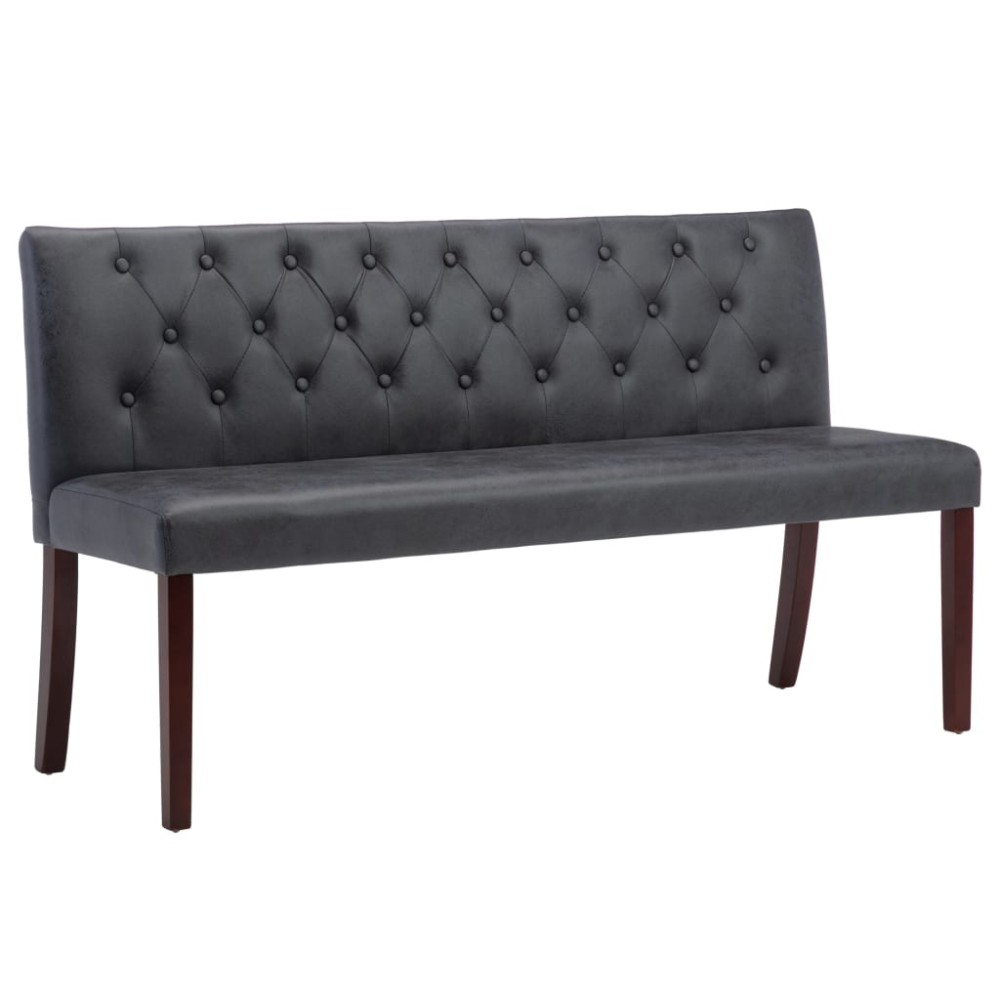 vidaXL Bancă, gri, 148,5 cm, velur ecologic
