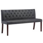 vidaXL Bancă, gri, 148,5 cm, velur ecologic