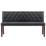 vidaXL Bancă, gri, 148,5 cm, velur ecologic