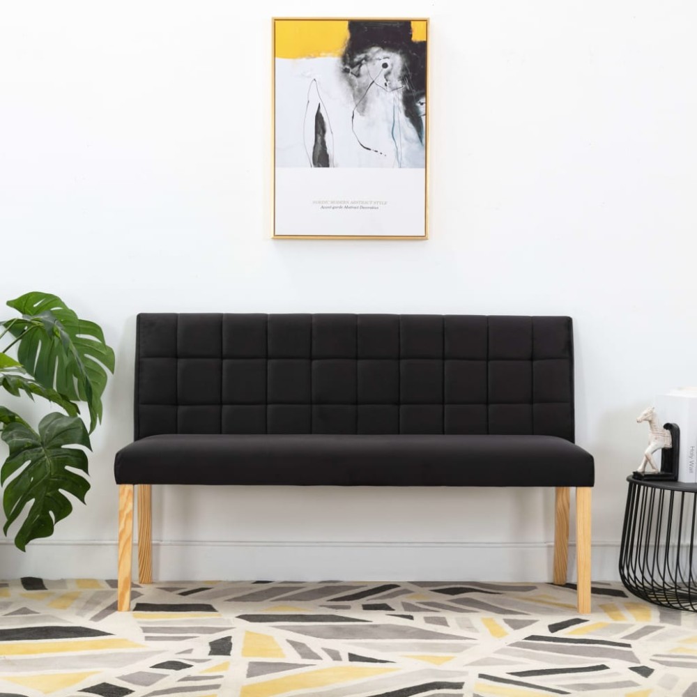 vidaXL Bancă, negru, 140 cm, catifea
