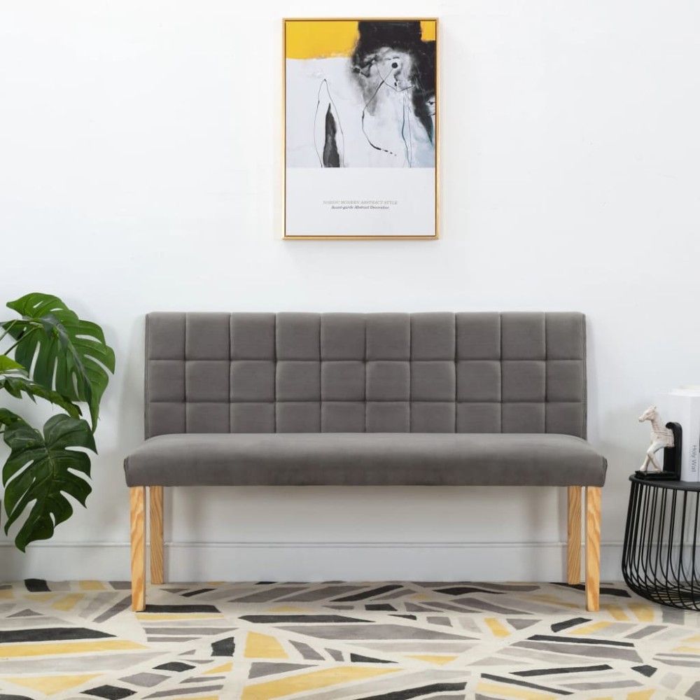 vidaXL Bancă, gri, 140 cm, catifea