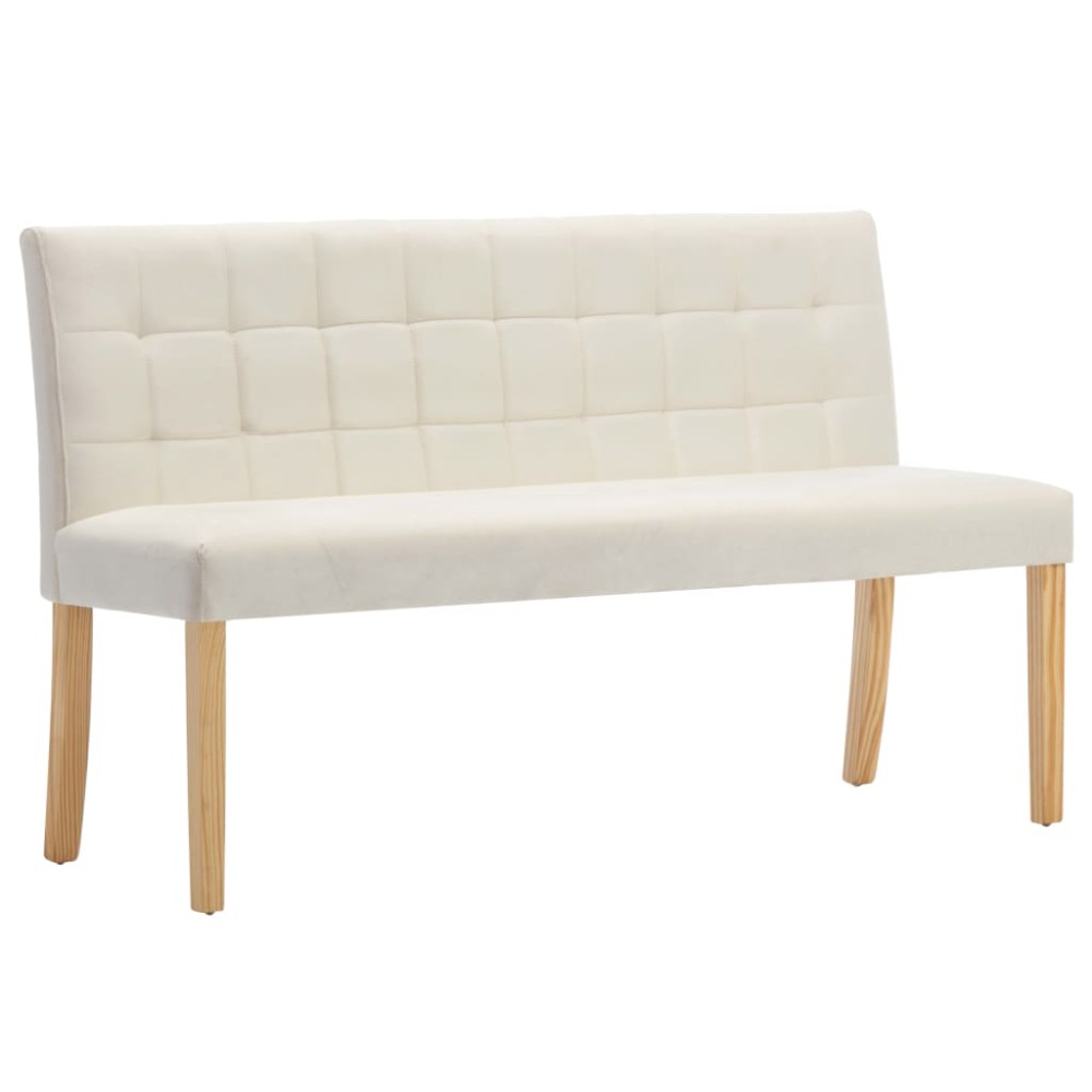 vidaXL Bancă, crem, 140 cm, catifea