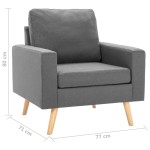vidaXL Fotoliu, gri deschis, material textil