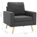vidaXL Fotoliu, gri închis, material textil