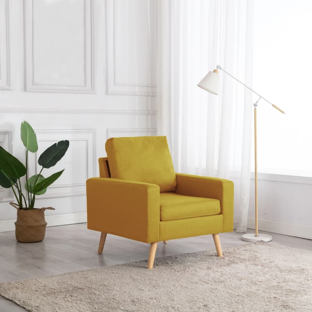 vidaXL Fotoliu, galben, material textil