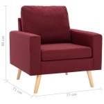 vidaXL Fotoliu, roșu vin, material textil vidaXL Fotoliu, roșu vin, material textil