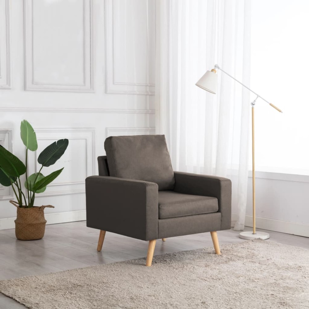 vidaXL Fotoliu, gri taupe, material textil