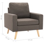 vidaXL Fotoliu, gri taupe, material textil
