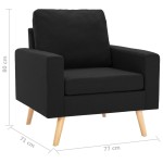 vidaXL Fotoliu, negru, material textil