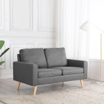 vidaXL Canapea cu 2 locuri, gri deschis, material textil vidaXL Canapea cu 2 locuri, gri deschis, material textil