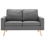 vidaXL Canapea cu 2 locuri, gri deschis, material textil vidaXL Canapea cu 2 locuri, gri deschis, material textil