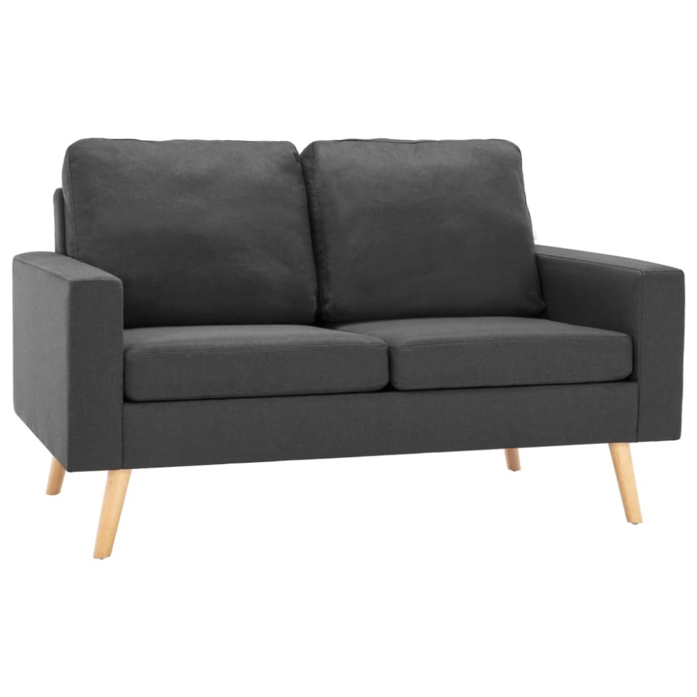 vidaXL Canapea cu 2 locuri, gri închis, material textil