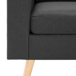 vidaXL Canapea cu 2 locuri, gri închis, material textil