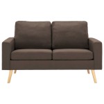 vidaXL Canapea cu 2 locuri, maro, material textil