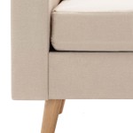 vidaXL Canapea cu 2 locuri, crem, material textil