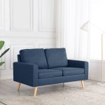 vidaXL Canapea cu 2 locuri, albastru, material textil vidaXL Canapea cu 2 locuri, albastru, material textil