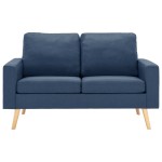 vidaXL Canapea cu 2 locuri, albastru, material textil vidaXL Canapea cu 2 locuri, albastru, material textil