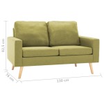 vidaXL Canapea cu 2 locuri, verde, material textil vidaXL Canapea cu 2 locuri, verde, material textil