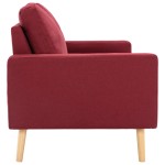 vidaXL Canapea cu 2 locuri, roșu vin, material textil