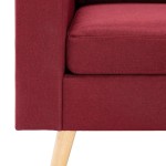 vidaXL Canapea cu 2 locuri, roșu vin, material textil