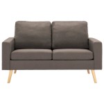 vidaXL Canapea cu 2 locuri, gri taupe, material textil vidaXL Canapea cu 2 locuri, gri taupe, material textil